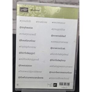 Stampin' Up! @So Social 21 Pieces Hashtags Media Variety Cling Stamps